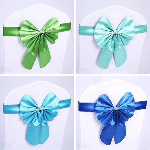 KHÁCH SẠN đồ trang sức đám cưới góc tròn PPC cung ghế trở lại hoa trang trí móc áo đàn hồi Ghế Ban nhạc Sash - Product Image 5