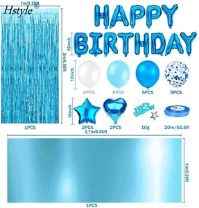 Decoración de Fiesta de <span class=keywords><strong>Cumpleaños</strong></span> Azul, Pancarta de <span class=keywords><strong>Feliz</strong></span> <span class=keywords><strong>Cumpleaños</strong></span>, Cortina de Flecos Azul Cielo para Niñas, Niños, Hombres, Mujeres, Adultos, ST011 - Product Image 2