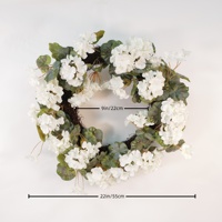 Lot de Couronnes d'Hortensias Artificiels en Gros – Décoration Intérieure/Extérieure pour Porte, Mur, Mariage – Fête des Mères, Remise de Diplôme, Pâques