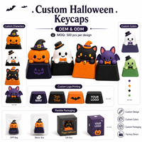 Ensemble de touches de clavier 3D artisanales, couleurs personnalisées, figurine de sorcière chat noir, touches de clavier pour gamer, ornement de bureau, directement de l'usine