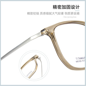 Monture de lunettes ovale en titane Qi Mui, transparente, monture complète, unisexe, M8169, origine Danyang - Product Image 4