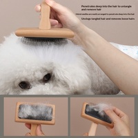 Brosse à poils pour animaux de compagnie personnalisable BanabaPet avec manche en bois massif et picots angulés à 135 degrés pour tous les chiens et chats, vente en gros