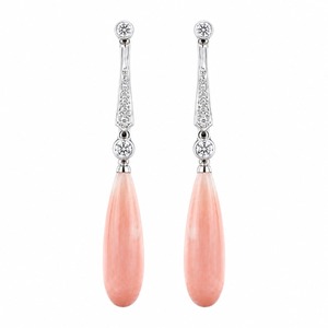 Orecchini pendenti color corallo per donna, stile bohémien vintage, accessori per l'uso quotidiano - Product Image 1