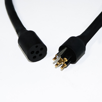 Conector Subacuático de Alta Corriente YingDiGe, Resistente al Agua de Alta Profundidad, Cable Macho de 6 Pines, Estándar IP68, Latón con Baño de Oro, Aleación de Titanio