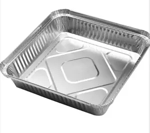 9英寸方形铝箔托盘食品冷冻热食餐饮和库存外卖