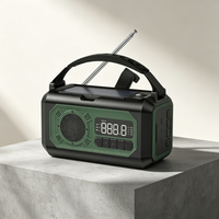 Radio meteorológica de emergencia solar, alerta SOS con batería de polímero, brújula, banco de energía de 3A para senderismo y preparación para desastres