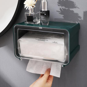 Luxury Green <b>Wall</b> <b>Mounted</b> Toilet Paper Holder With Storage Rack For <b>Bathroom</b> <b>Shelves</b> Durable Rectangle Design - Product Image 4