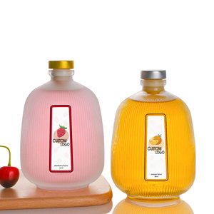 Bouteilles de liqueur en verre transparent givré personnalisées de 480 ml avec impression sérigraphique et <span class=keywords><strong>bouchon</strong></span> <span class=keywords><strong>pour</strong></span> vin de fruits, <span class=keywords><strong>cidre</strong></span>, gin, rhum, whisky - Product Image 2