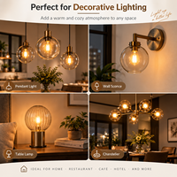 Ampoule LED à filament G45/P45 dépolie transparente dorée, certifiée CE, en promotion, 2W 4W 5.5W, dimmable, E12 E14 E26 E27 pour lustre de café et d'hôtel