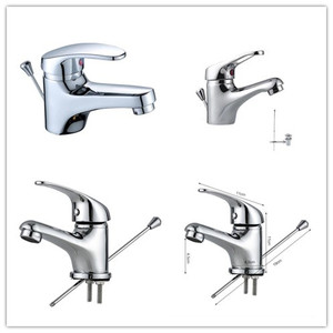 Robinet de lavabo en alliage, fourni par l'usine, avec tige extractible, siphon escamotable et poignée unique, pour le marché européen - Product Image 1