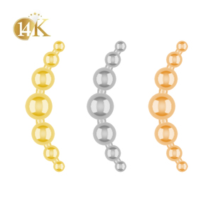 Boucle d'oreille hélix en <span class=keywords><strong>or</strong></span> massif 14 carats avec grappe de perles classiques Aurien Wholesale, perles graduées, <span class=keywords><strong>or</strong></span> rose, bijoux fins pour le corps - Product Image 1