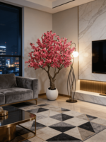 Arbre de cerisier artificiel réaliste personnalisable tendance Tik Tok Ins FB avec pot - pour la décoration intérieure, les espaces commerciaux, les designers d'intérieur
