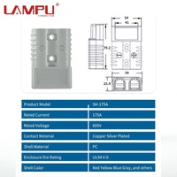 Connecteurs de câblage électriques à courant élevé 175A 600V connecteur de batterie 2 pôles avec borne de sertissage en cuivre