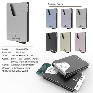 Porte-cartes de crédit fin en aluminium de 6 pouces pour portefeuille, pochette à monnaie, mode P09039-BON CardHoda, pince à billets, RFID, sans fermeture - Product Image 2
