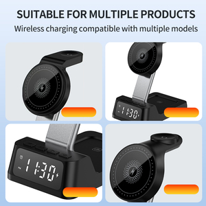 Estación de <span class=keywords><strong>carga</strong></span> de soporte de base magnética de <span class=keywords><strong>carga</strong></span> rápida para teléfono móvil de 15W con reloj despertador para dispositivos iPhone y <span class=keywords><strong>Samsung</strong></span> - Product Image 5