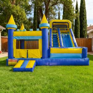 Château gonflable commercial en PVC avec toboggan et zone de saut, pour enfants, parc aquatique extérieur, idéal pour les fêtes - Product Image 3