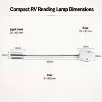 12V 24V DC LED moderne caravane lumière RV hôtel chambre 3W Led tête de lit col de cygne lampe lit liseuse salon
