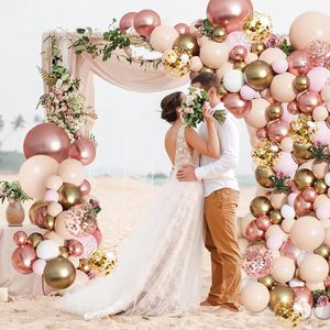 <strong>Nude</strong> Pastel Pink Metallic Gold Matte White <strong>Balloons</strong> Rose Gold <strong>Balloon</strong> Garland Arch Kit for Wedding Bridal Birthday Decorations - Product Image 2
