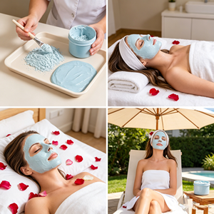 Masque d'argile biologique aux herbes pour le soin <span class=keywords><strong>de</strong></span> la peau du <span class=keywords><strong>visage</strong></span>, nettoyant et hydratant, en poudre - Product Image 6