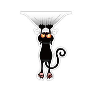 Decorazione finestrino <span class=keywords><strong>auto</strong></span> gatto nero graffiato verso il basso decalcomania Halloween animale gatto adesivo Pvc - Product Image 5
