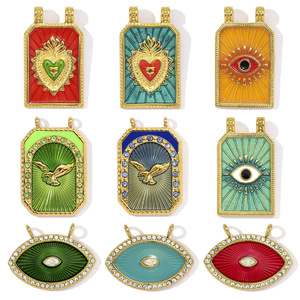 Ciondolo per Collana da Donna in Acciaio Inossidabile Lucidato di Alta Qualità con Smalto, Charm Fai-da-Te a Tema Tarocchi, Gioiello Aquila - Product Image 1