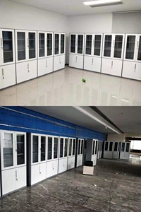 ตู้เหล็กเก็บเอกสารแบบโมเดิร์น พร้อมกุญแจล็อค สำหรับโรงพยาบาล โรงเรียน สำนักงาน  ประตูบานสวิงกระจก - Product Image 6