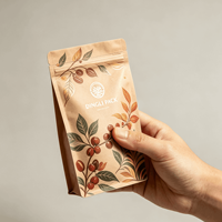 Sac à fond plat en kraft mat imprimé sur mesure avec fermeture éclair pour croquettes et friandises pour chats, vente en gros, qualité alimentaire, sachet pour nourriture pour chats