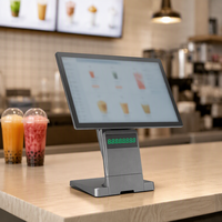 Système de point de vente tactile Windows 15,6 pouces, caisse enregistreuse ultra-fine pliable tout-en-un, écran client LED N97 8 Go 256 Go Argent