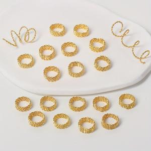 Anneaux et tubes métalliques Teumshein pour cheveux, style large, 1, accessoires de coiffure européens et américains - Product Image 2