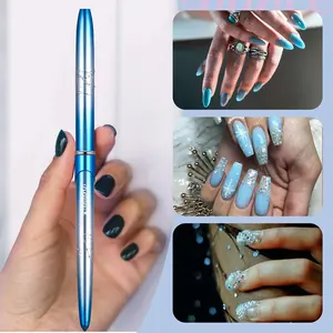 Kemeisi pennello per polvere acrilica professionale blu caldo manico in metallo 100% pennello per unghie acrilico Kolinsky