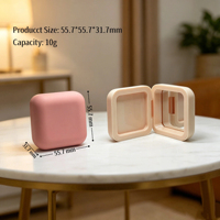Boîte à blush magnétique carrée en gros avec miroir, emballage vide rose pour fard à paupières, matériau d'emballage, étui compact de maquillage à injection de couleur