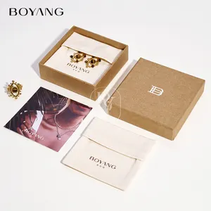 Boyang Custom nuovo Design collana orecchino confezione di cotone organico gioielli marsupio