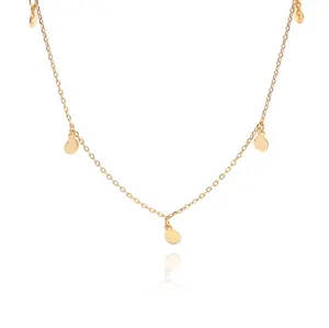 dainty jewelry joyeria de plata 925 sterling silver disc charms gold plated silver choker necklace