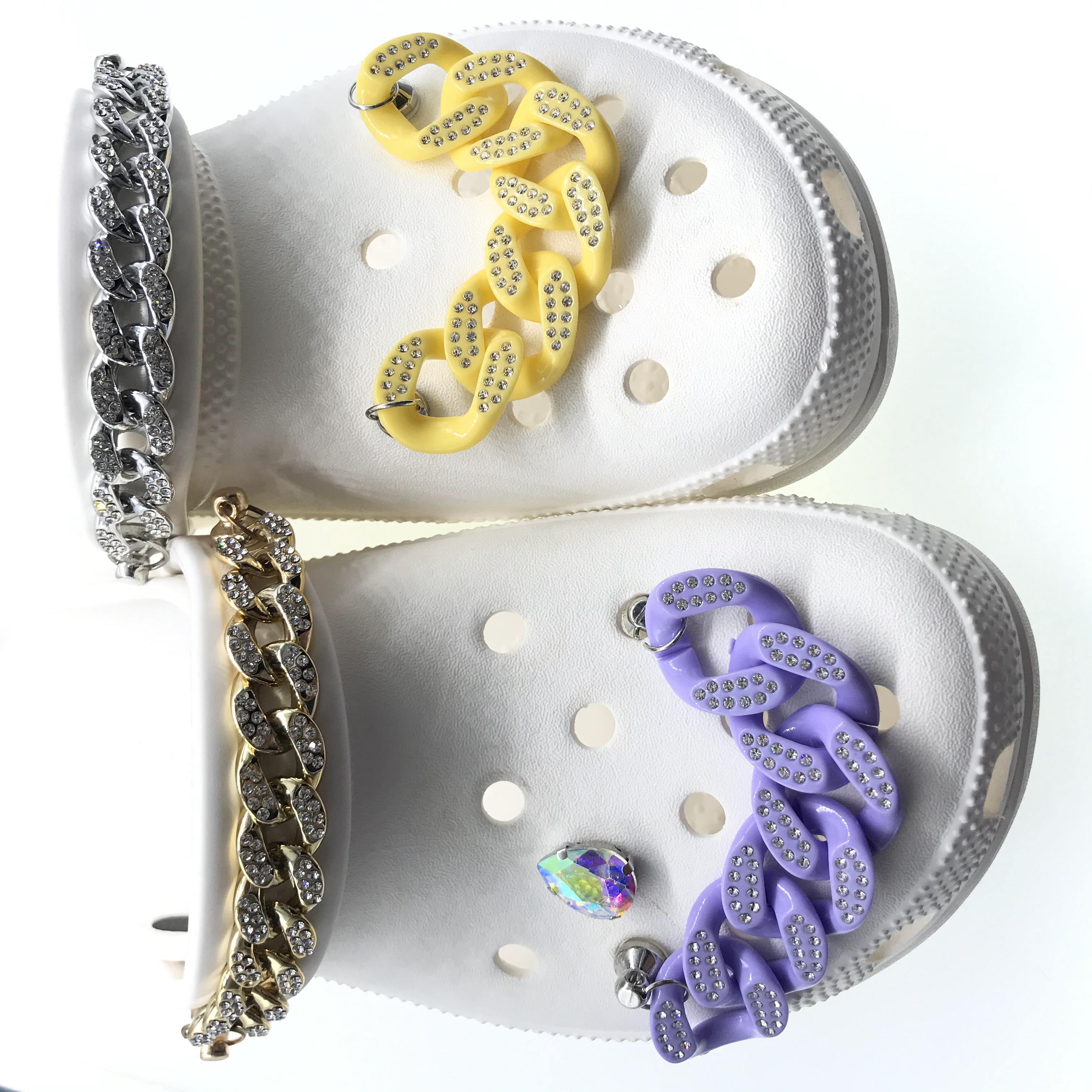 Лидер продаж, Разноцветные Подвески в виде цепочки, декоративные аксессуары, подходящие для кроксов