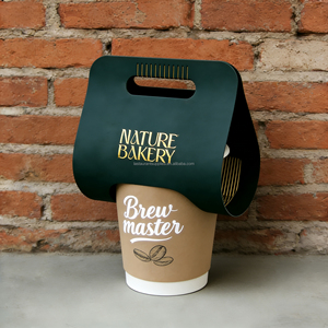 ถาดกระดาษใส่แก้วกาแฟแบบพกพา 2-4 แก้ว พร้อมโลโก้ สำหรับใส่แก้วกาแฟ - Product Image 3