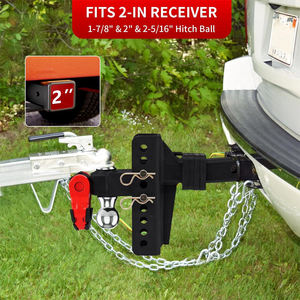 AMBITION Support de <span class=keywords><strong>boule</strong></span> <span class=keywords><strong>d</strong></span>'<span class=keywords><strong>attelage</strong></span> de remorque réglable avec goupille de verrouillage Manille de remorquage rotative Double <span class=keywords><strong>boule</strong></span> avec manille - Product Image 5