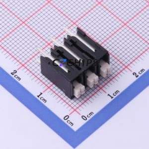 JL212V-50003B01 Spring Terminal Block Through hole Component (THT),P=5mm Connector 1x3P 5mm Black Through Hole - Product Image 1