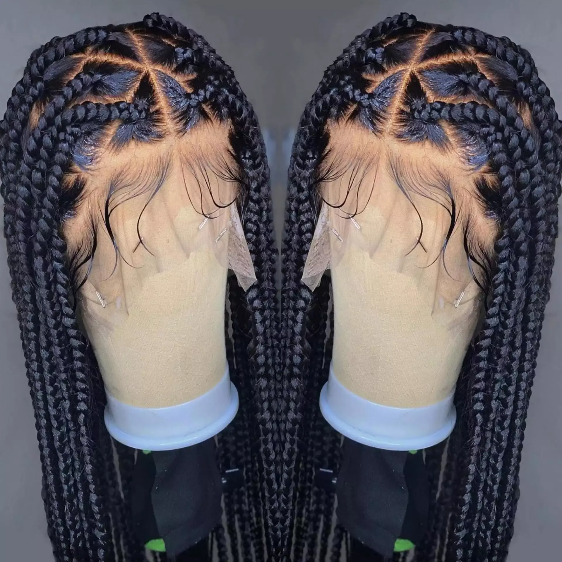 Wholesale Transparent Lace Braided Wigs Different Styles Human Hair Hd 360 Full Lace Braided Wigs For Black Women Lace Front