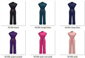 Uniforme de Enfermería Personalizado 42388, Pantalones Largos Rosas y Blusa de Manga Corta para Asistentes Dentales, con Cierre y Lazo en la Cintura - Product Image 5