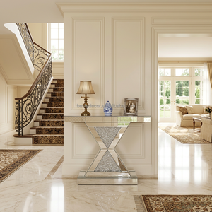 Crushed Diamond Consle <strong>Table</strong> Mirrored Furniture Crystal <strong>Console</strong> <strong>Table</strong> Entryway Decor Furniture Living Room Hallway <strong>Corner</strong> <strong>Table</strong> - Product Image 6