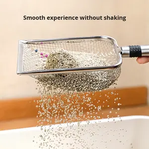 Nouvelle <span class=keywords><strong>pelle</strong></span> à litière pour chat 201 mailles en acier inoxydable PP intégrée, <span class=keywords><strong>pelle</strong></span> à litière pour chat à mailles fines, artefact pour les excréments de chat - Product Image 3