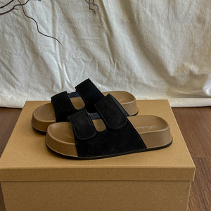 Sandales à plateforme compensée en faux daim pour femmes, mules confortables antidérapantes à bout ouvert, grandes tailles - Product Image 1