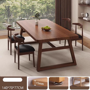 Juego <span class=keywords><strong>de</strong></span> Mesa y Sillas <span class=keywords><strong>de</strong></span> <span class=keywords><strong>Comedor</strong></span> <span class=keywords><strong>de</strong></span> Madera Maciza Estilo Nórdico <span class=keywords><strong>para</strong></span> Apartamentos <span class=keywords><strong>Pequeños</strong></span>, Propiedades <span class=keywords><strong>de</strong></span> Alquiler y Uso Doméstico - Sin Ensamblaje, Personalizable - Product Image 6