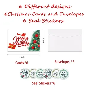 Christmas Greeting Cards With Envelopes Blank Holiday Cards Bulk With Seal Stickers For Friends Family Christmas Greeting Cards