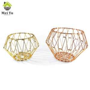 Home Decorative Foldable Fruit Basket Food Bin Countertop Vegetable Bread Organizer Kitchen Metal Wire Fruit Basket