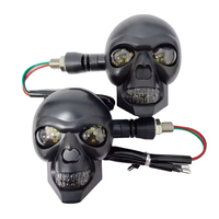 Vente chaude R g 2312 12V universel LED bicolore moto avant clignotant mort crâne lumière 1 an de garantie