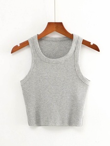 Haut court <span class=keywords><strong>gilet</strong></span> mince mode femmes été débardeur tricot respirant femmes <span class=keywords><strong>gilet</strong></span> personnalisé de haute qualité 100% <span class=keywords><strong>coton</strong></span> impression - Product Image 4