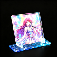 Base Acrílica Cuadrada Personalizada con Textura de Agua Ondulada, Adorno de Escritorio, Impresión Personalizada para Fans del Anime