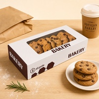 Maßgefertigte Großhandels-Recycling-Papierkarton-Laminat-Bäckerei-Keksbox mit Griff Transparentes Fenster Brownie-Gebäck-Verpackungsbox