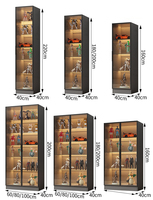 Vitrine de présentation en verre sur mesure de luxe avec éclairage LED |   Vitrine pour figurines de collection avec cadre en aluminium pour la maison et les magasins